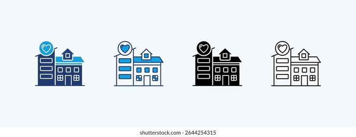 Shelter Icon Set Multiple Style Collection