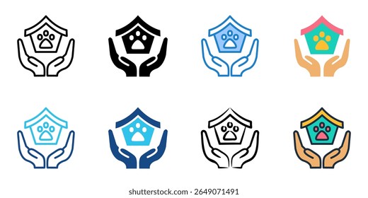 Shelter icon set multiple style collection 
