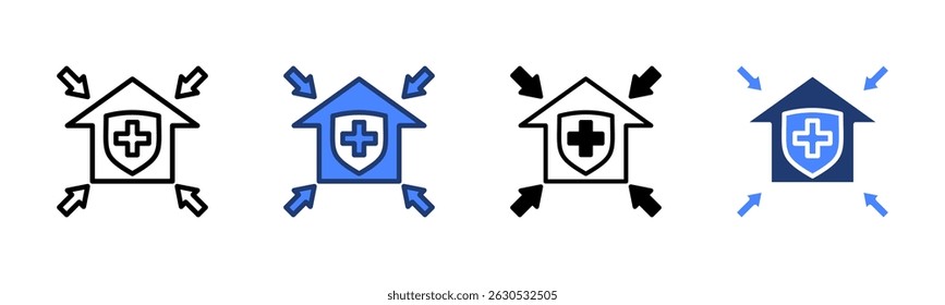 Colección de varios estilos de hoja de iconos de refugio