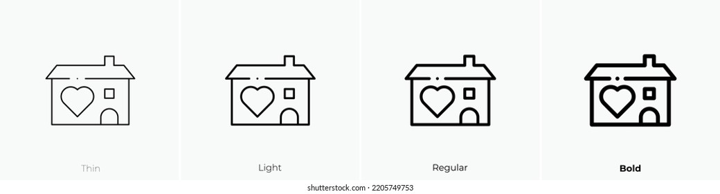 shelter icon. Thin, Light Regular And Bold style design isolated on white background