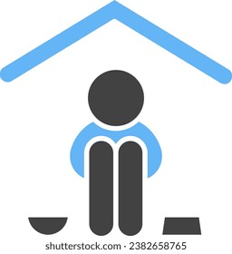 Imagen vectorial de icono de refugio. Adecuado para aplicaciones web móviles y medios de impresión.