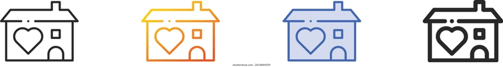 shelter icon.Thin Linear, Gradient, Blue Stroke and bold Style Design Isolated On White Background