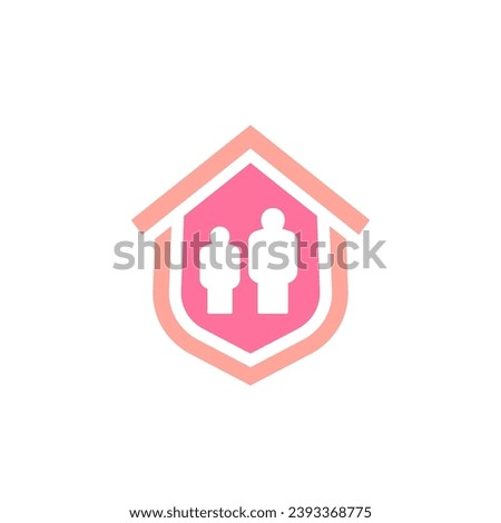 shelter logo, safe house vector icon on white