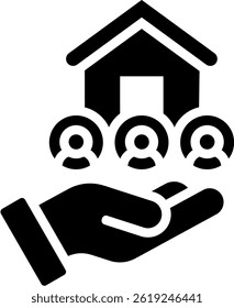Shelter Support Icon Glyph Vector Illustration