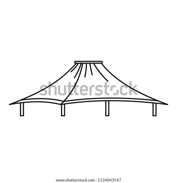 Shelter tent icon.\
Outline illustration of shelter tent vector icon for web design\
isolated on white\
background