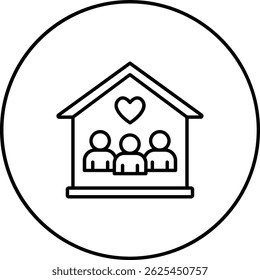 Icono de Vector de refugio. Se puede utilizar para aplicaciones de impresión, móviles y de Web.