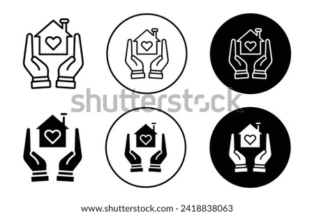 Shelter vector icon set collection. Shelter Outline flat Icon.