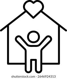Shelter Vector Line Icon Design