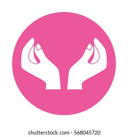 sheltering hands icon image vector illustration design 