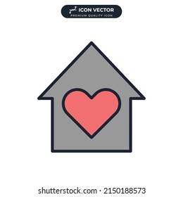 plantilla de símbolo de icono de refugio para la ilustración vectorial de la colección de diseño gráfico y web