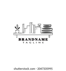 shelves book logo icon design template black modern vector