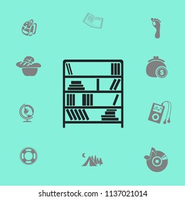 shelves with books vector illustration