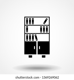 shelves with books vector illustration