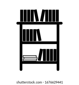 shelves with books vector illustration