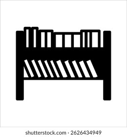 shelves with books vector illustration