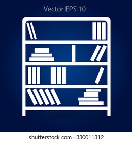 shelves with books vector illustration