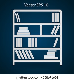 shelves with books vector illustration