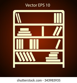 shelves with books vector illustration