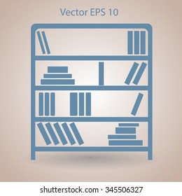 shelves with books vector illustration