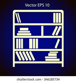 shelves with books vector illustration