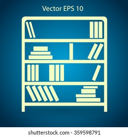 shelves with books vector illustration