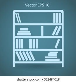 shelves with books vector illustration