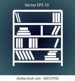 shelves with books vector illustration