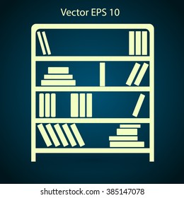 shelves with books vector illustration