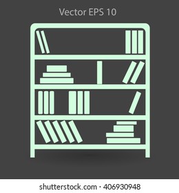 shelves with books vector illustration