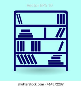 shelves with books vector illustration