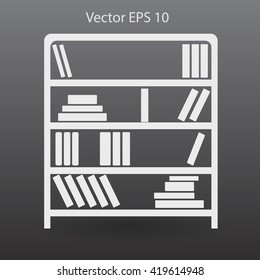 shelves with books vector illustration