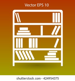 shelves with books vector illustration