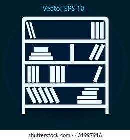 shelves with books vector illustration