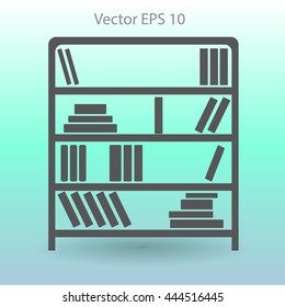 shelves with books vector illustration
