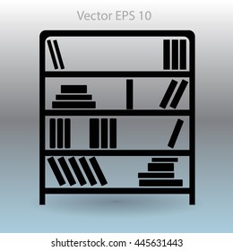 shelves with books vector illustration