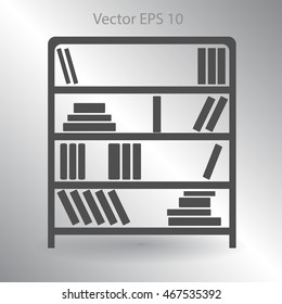 shelves with books vector illustration