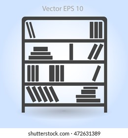 shelves with books vector illustration