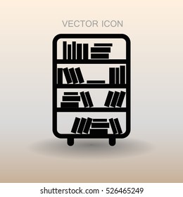 shelves with books vector illustration