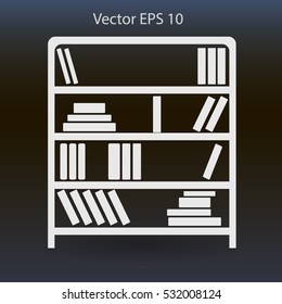shelves with books vector illustration