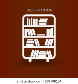 shelves with books vector illustration