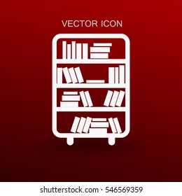 shelves with books vector illustration