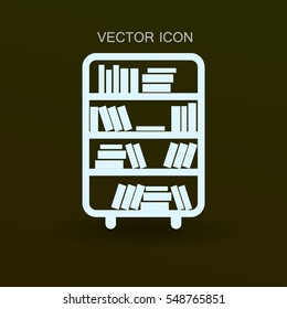 shelves with books vector illustration
