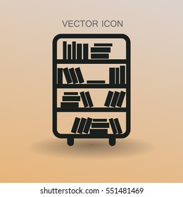 shelves with books vector illustration