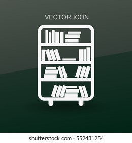 shelves with books vector illustration