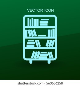 shelves with books vector illustration