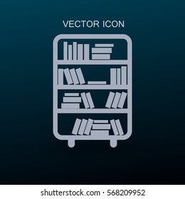 shelves with books vector illustration