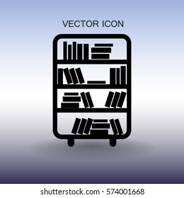 shelves with books vector illustration