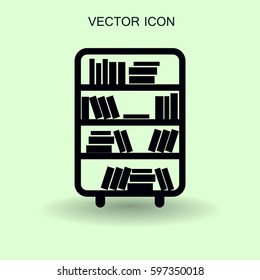 shelves with books vector illustration