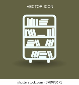 shelves with books vector illustration