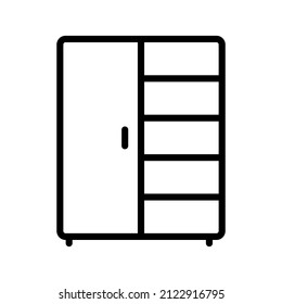 Shelves Cabinet Line Black icon Design